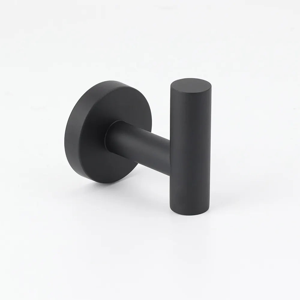 Matt Black Robe Hook Hanger Organizer Bathroom Wall Mounted Kit Stainless Steel
