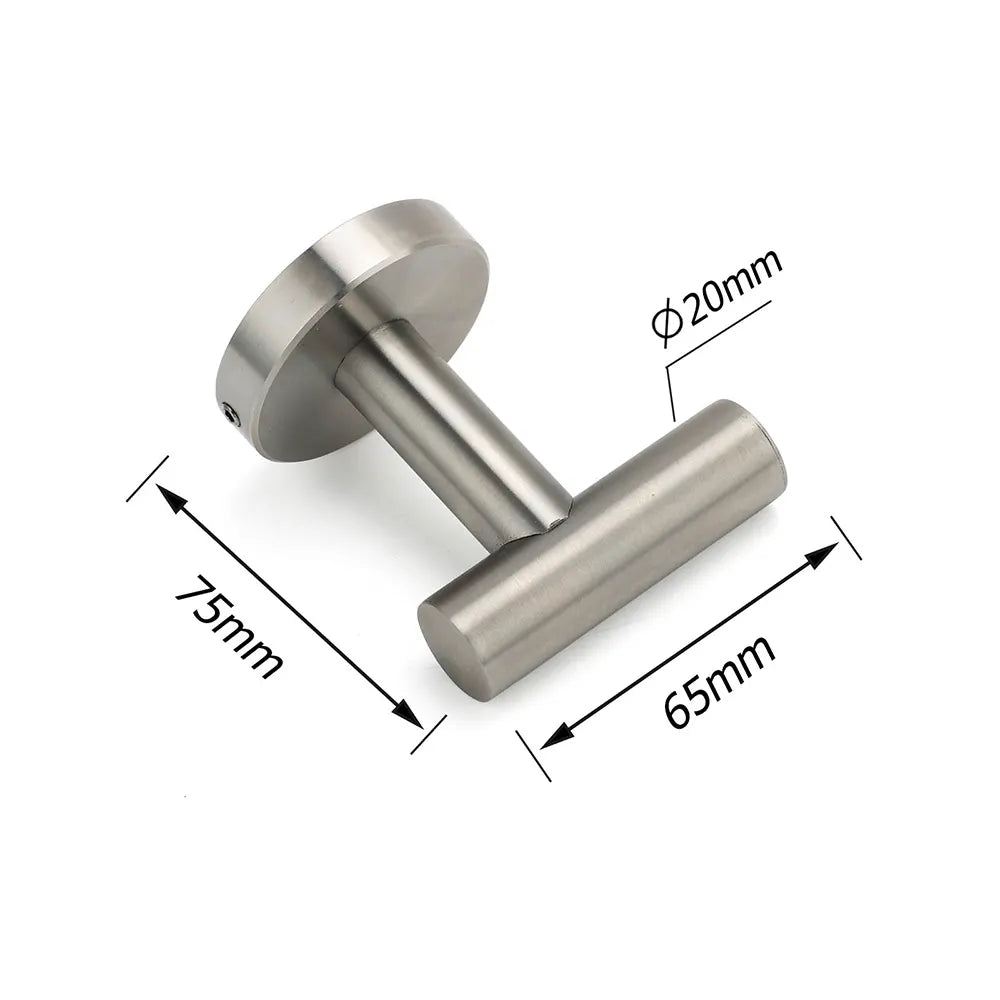 Brushed Nickel Robe Hook Hanger Organizer Bathroom Stainless Steel Accessory Kit - Image 2
