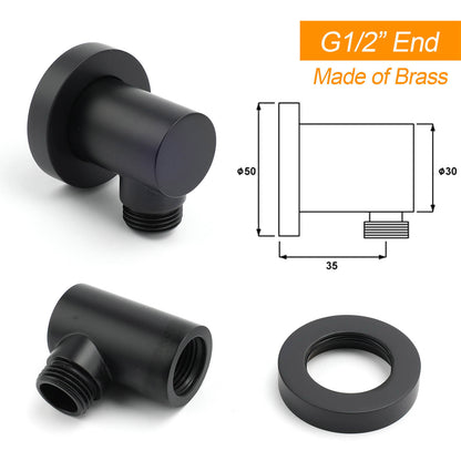 WELS Matt Black Twin Shower 8" Round Head Set Sliding Rail 3 Mode Handheld + Taps - Image 9