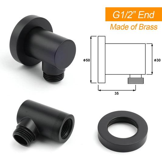 WELS Matt Black Twin Shower 8" Round Head Set Sliding Rail 3 Mode Handheld Rose + Mixer - Image 6