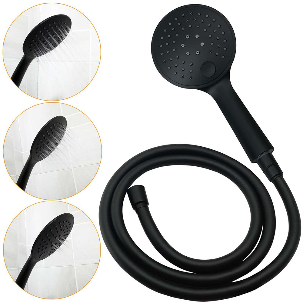 Matte Black Large 12" Twin Round Shower Head Set Handheld Diverter Rail Wall Arm - Image 6