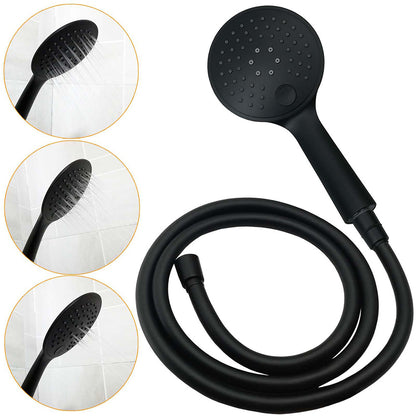 WELS Matt Black 9" Round Rain Shower Head Handheld Adjustable Rail Arm Elbow 2in1 Set - Image 6