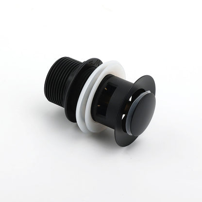 Matt Black Brass 32mm Push Pop Up Waste Plug Overflow Basin Sink Drain Outlet - Image 3