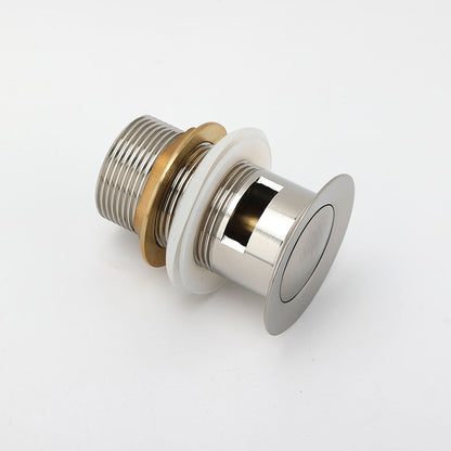 Brushed Nickel 32mm Push Pop Up Waste Plug Overflow Basin Sink Drain Outlet Kit - Image 3