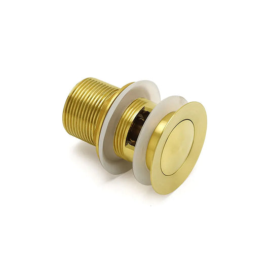 Brushed Gold 32mm Pop Up Push Waste Plug With Overflow Basin Sink Drain Outlet - Image 3