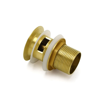 Brushed Gold 32mm Pop Up Push Waste Plug With Overflow Basin Sink Drain Outlet - Image 3