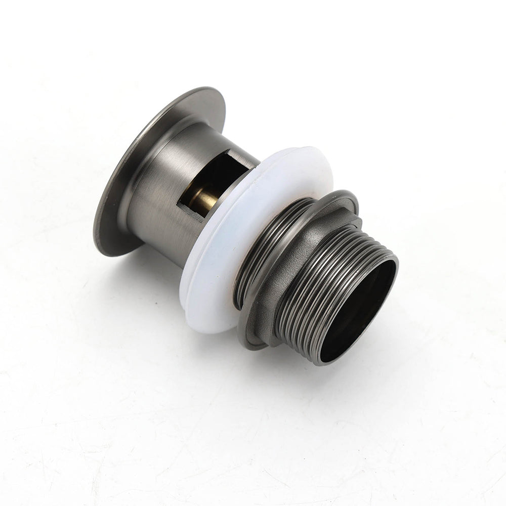 Gun Metal Brass 32mm Push Pop Up Plug Overflow Basin Sink Drain Outlet Waste Kit - Image 3