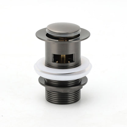 Gun Metal Brass 32mm Push Pop Up Plug Overflow Basin Sink Drain Outlet Waste Kit - Image 5