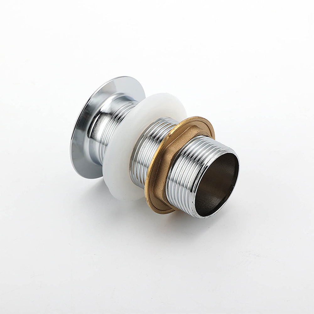 Silver 32mm Pop Up Push Brass Plug Without Overflow Basin Drain Waste Watermark - Image 3