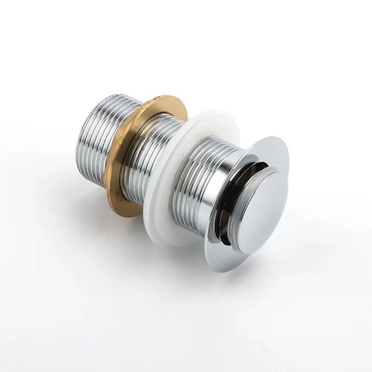 Silver 32mm Pop Up Push Brass Plug Without Overflow Basin Drain Waste Watermark - Image 3