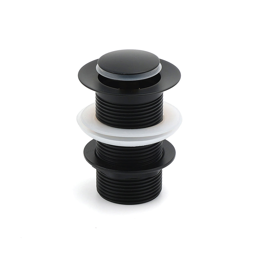 Matt Black Watermark 32mm Pop Up Push Brass Waste Plug No Overflow Basin Drain - Image 2