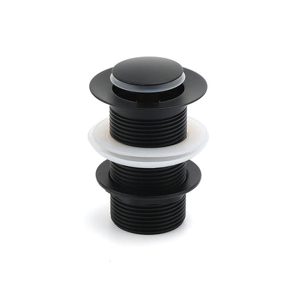 Matt Black Watermark 32mm Pop Up Push Brass Waste Plug No Overflow Basin Drain - Image 2