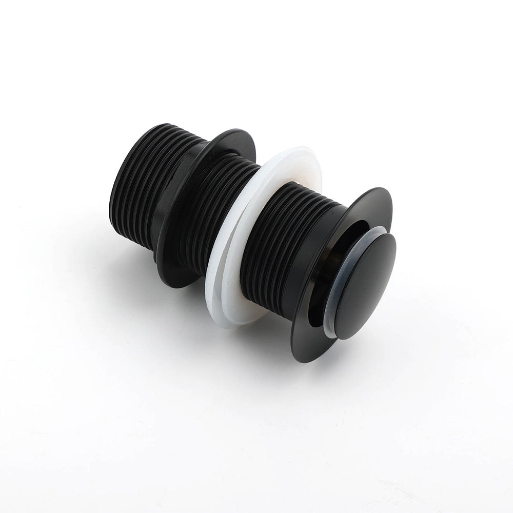 Matt Black Watermark 32mm Pop Up Push Brass Waste Plug No Overflow Basin Drain - Image 3