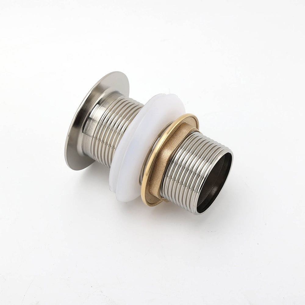 Brushed Nickel 32mm Push Pop Up Waste Plug Non-Overflow Basin Sink Drain Outlet - Image 4