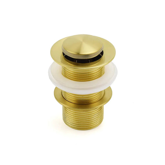 Watermark 32mm Pop Up Push Waste Plug No Overflow Basin Sink Drain Brushed Gold - Image 2