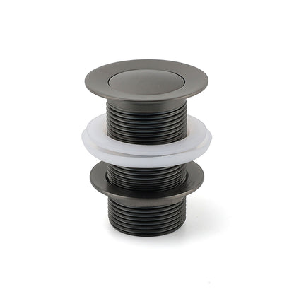 Gun Metal Brass 32mm Push Pop Up Plug Non-Overflow Basin Sink Drain Outlet Waste
