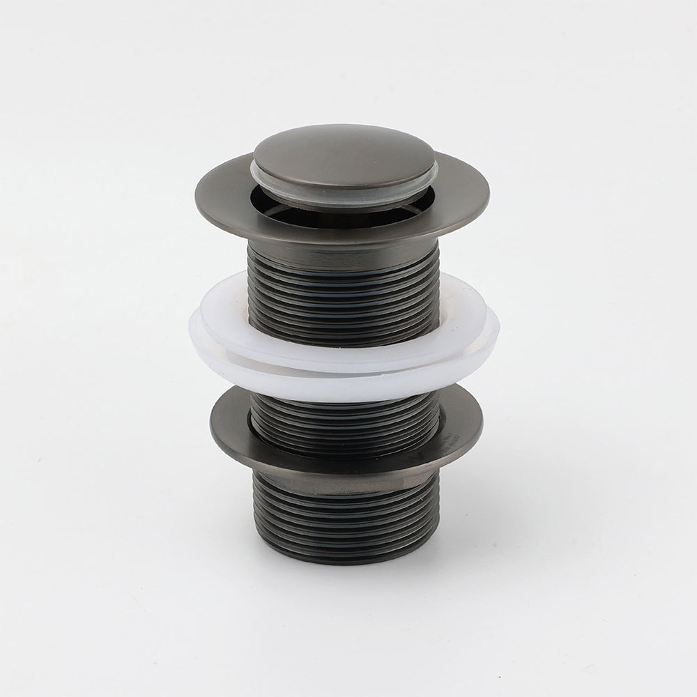 Gun Metal Brass 32mm Push Pop Up Plug Non-Overflow Basin Sink Drain Outlet Waste - Image 2