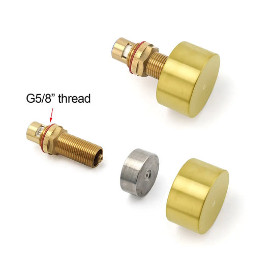 Brushed Gold 1/4 Turn Round Knob Hot Cold Tap Wall Set For Shower Vanity Spout - Image 4