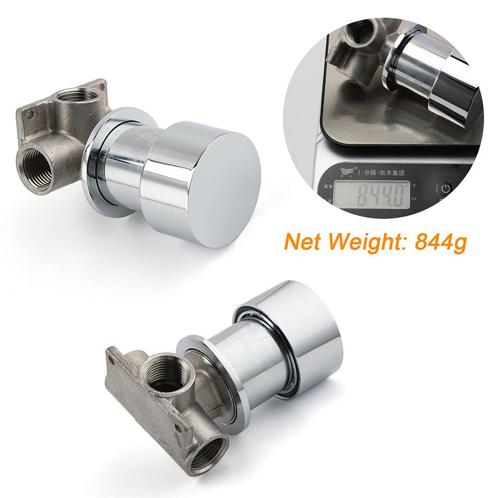 Watermark Chrome 1/4 Turn Switch Hot Cold Water Mixer Bathroom Shower Tap Valve - Image 3