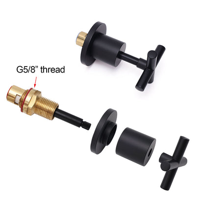 Matt Black 1/4 Turn Twin Taps Hot Cold Water Control Mixer For Bath Spout Shower - Image 4