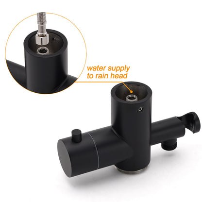 WELS Matte Black 316SUS Dual Shower Set Outdoor Bath System Rainfall 10" Head - Image 5