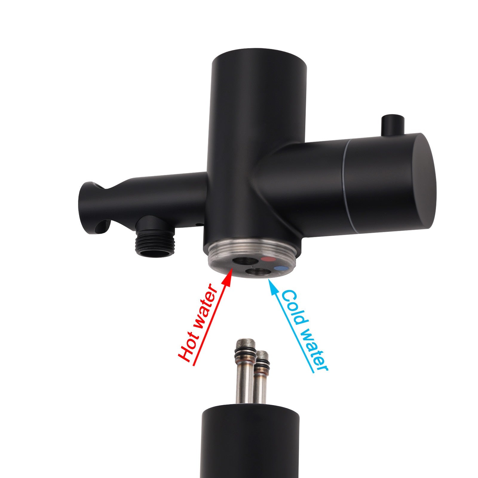 WELS Matte Black 316SUS Dual Shower Set Outdoor Bath System Rainfall 10" Head - Image 6