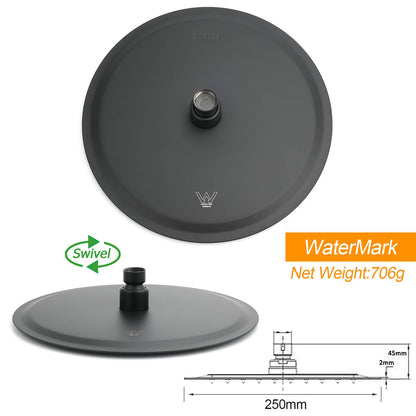 WELS Matte Black 316SUS Dual Shower Set Outdoor Bath System Rainfall 10" Head - Image 8