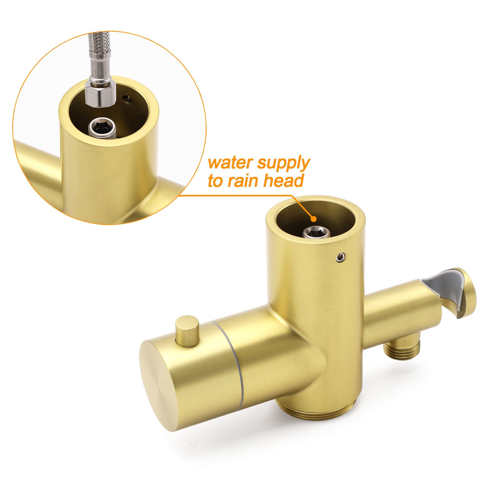 WELS Brushed Gold Twin Shower Handset Combo Set Outdoor Washing 10" Head 316 SUS - Image 5