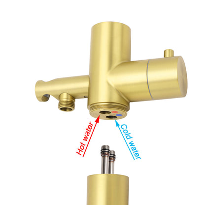 WELS Brushed Gold Twin Shower Handset Combo Set Outdoor Washing 10" Head 316 SUS - Image 6