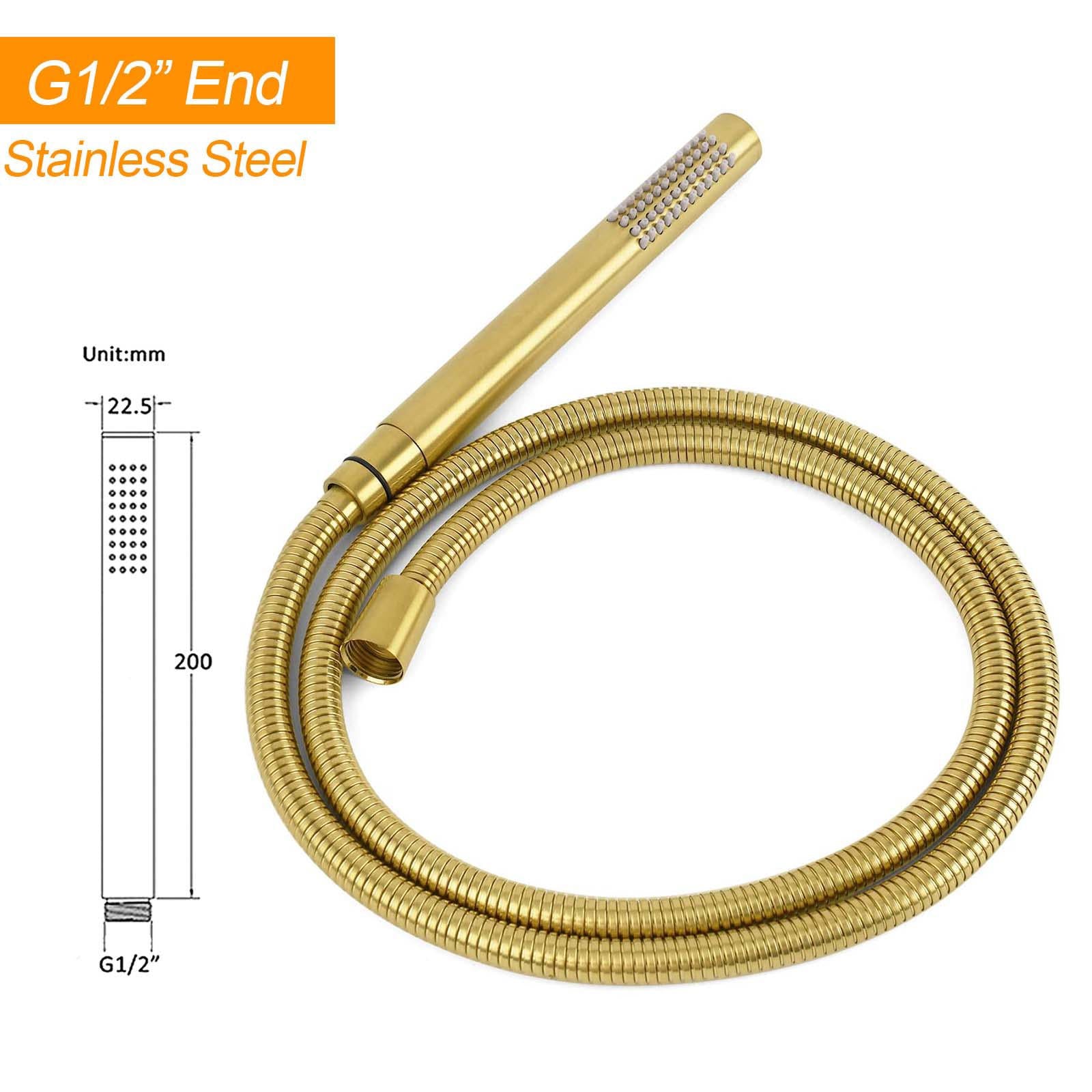 WELS Brushed Gold Twin Shower Handset Combo Set Outdoor Washing 10" Head 316 SUS - Image 7