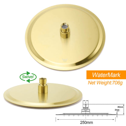 WELS Brushed Gold Twin Shower Handset Combo Set Outdoor Washing 10" Head 316 SUS - Image 8