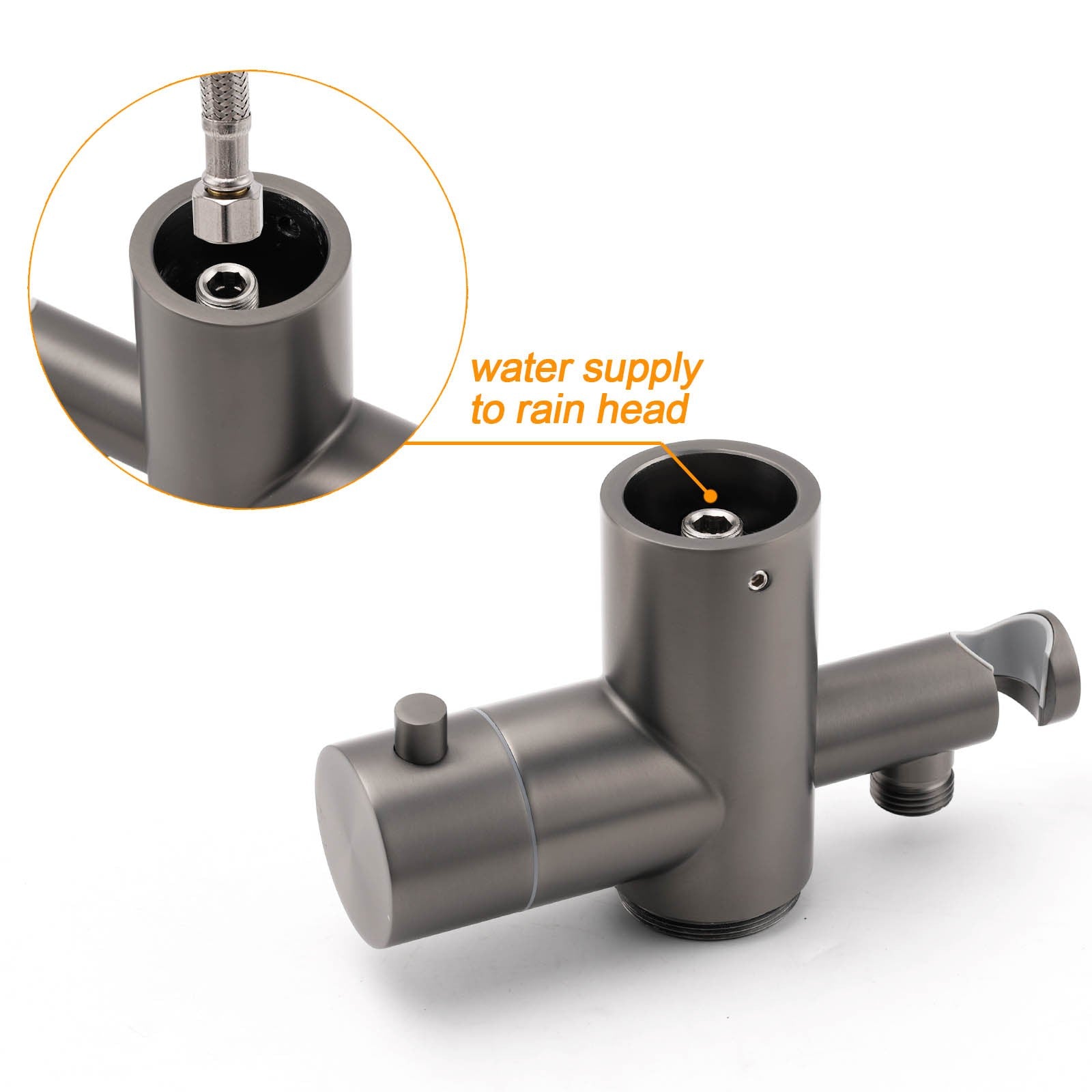 316 SUS WELS Gun Metal Twin Shower Handset Combo Outdoor Bath Rainfall 10" Head - Image 5