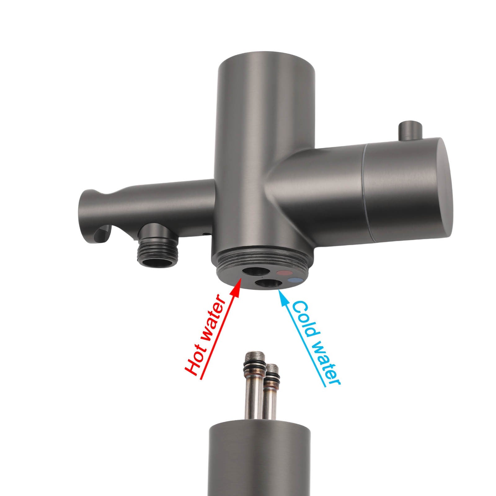 316 SUS WELS Gun Metal Twin Shower Handset Combo Outdoor Bath Rainfall 10" Head - Image 6