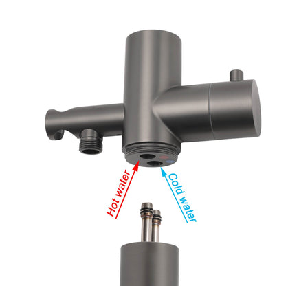 316 SUS WELS Gun Metal Twin Shower Handset Combo Outdoor Bath Rainfall 10" Head - Image 6
