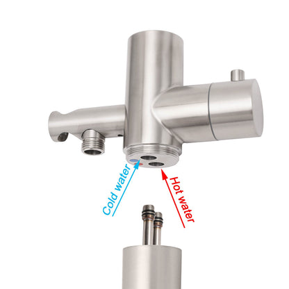 Watermark Brushed Nickel Dual Shower Handset Combo Outdoor Round 10" Head 316SUS - Image 6