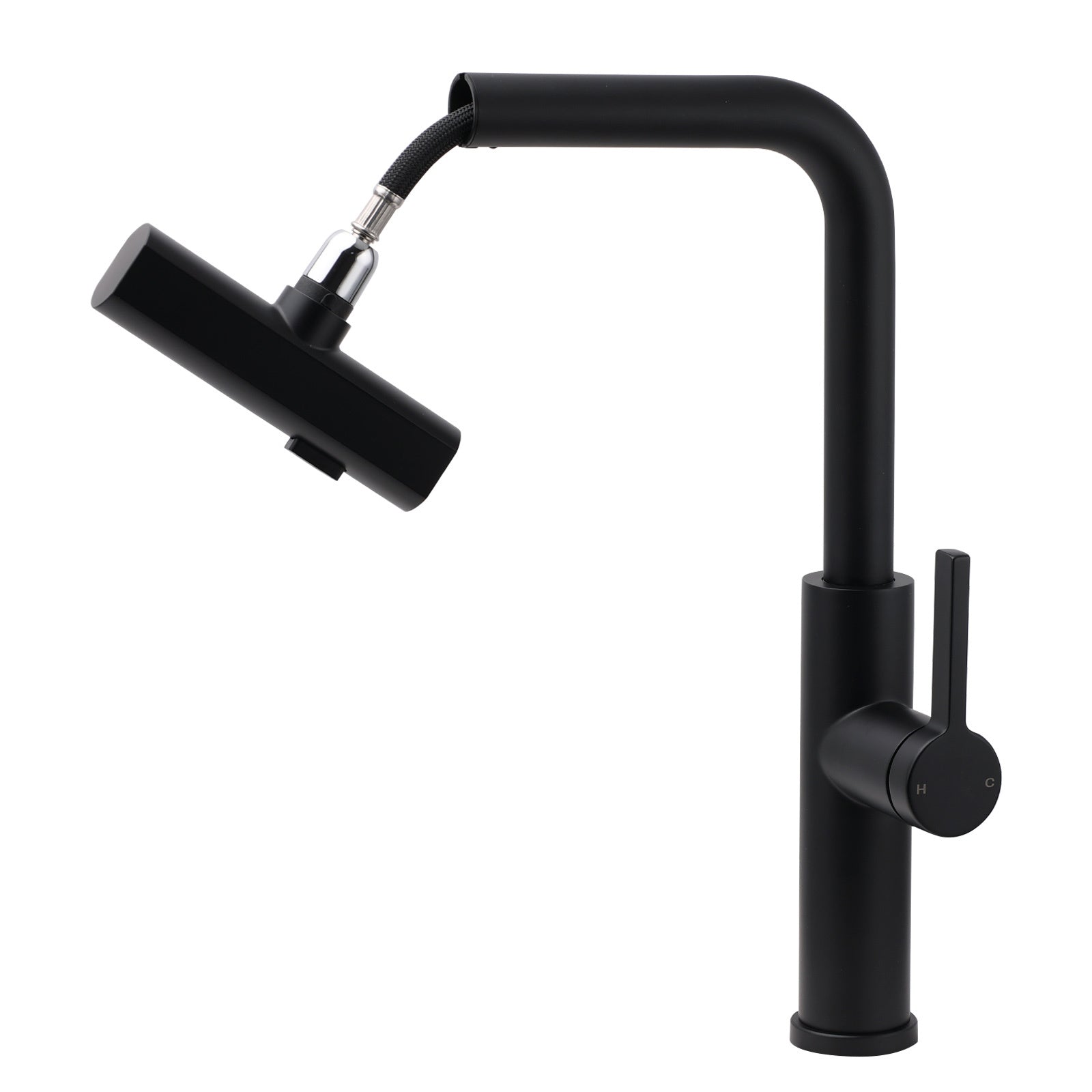 WELS Matte Black 3-Mode Spray Pull Out Kitchen Mixer Sink Laundry Faucet Tapware - Image 4