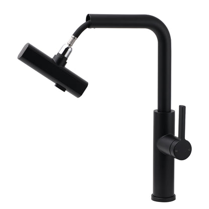 WELS Matte Black 3-Mode Spray Pull Out Kitchen Mixer Sink Laundry Faucet Tapware - Image 4