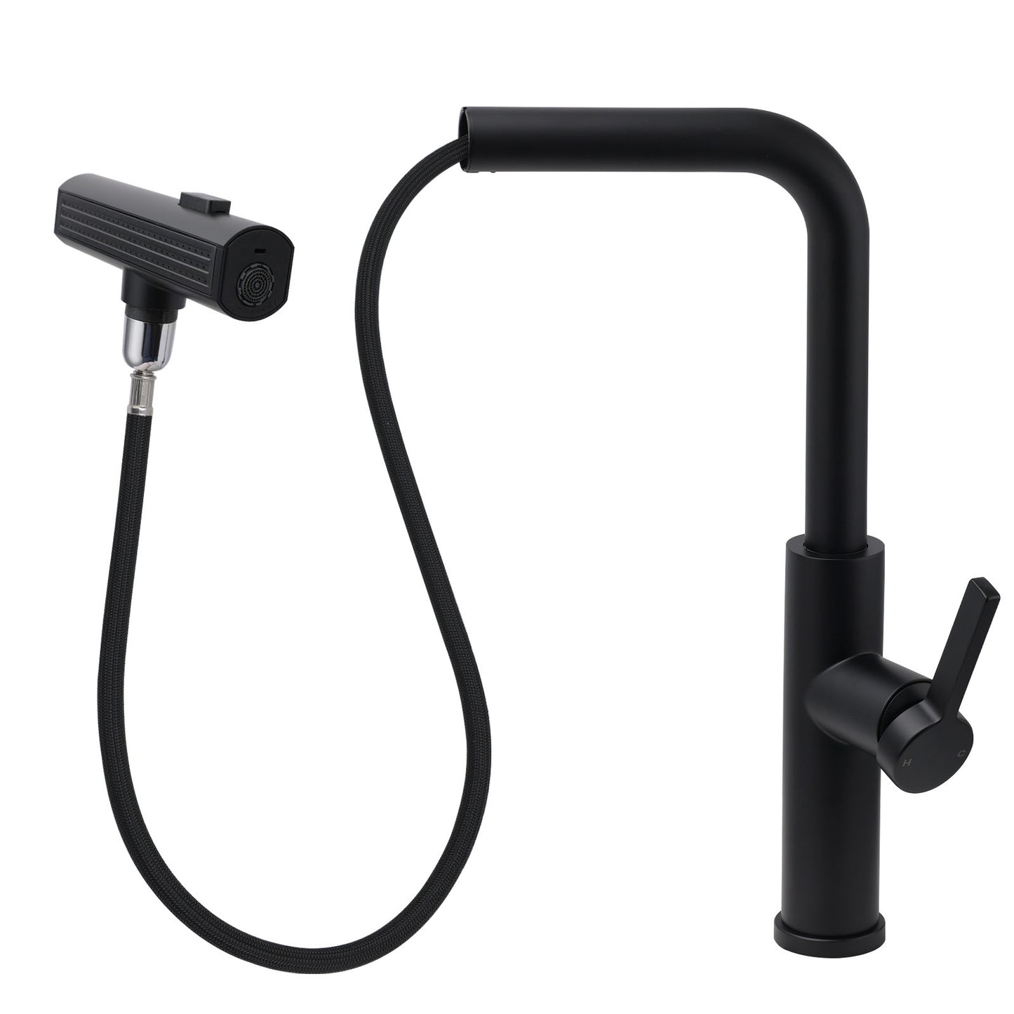 WELS Matte Black 3-Mode Spray Pull Out Kitchen Mixer Sink Laundry Faucet Tapware - Image 5
