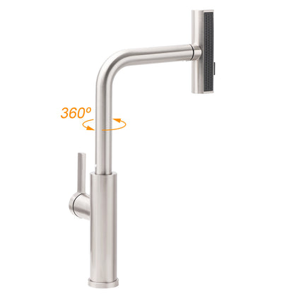 Brushed Nickel 3-Mode Kitchen Mixer Pull Out Down Sink Laundry Faucet Tap WELS - Image 3