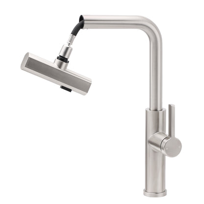 Brushed Nickel 3-Mode Kitchen Mixer Pull Out Down Sink Laundry Faucet Tap WELS - Image 4
