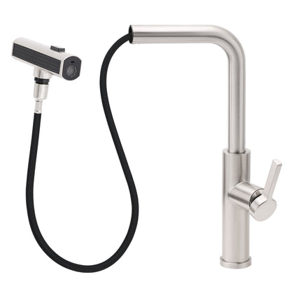 Brushed Nickel 3-Mode Kitchen Mixer Pull Out Down Sink Laundry Faucet Tap WELS - Image 5