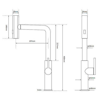 Brushed Nickel 3-Mode Kitchen Mixer Pull Out Down Sink Laundry Faucet Tap WELS - Image 8