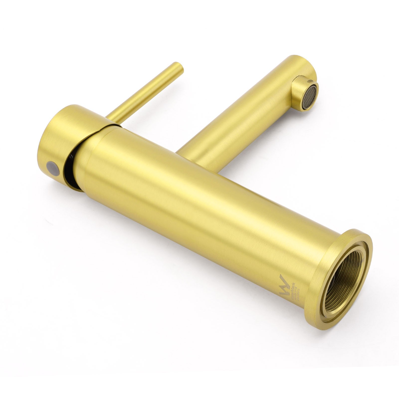 Brushed Gold Round Bathroom Basin Mixer Laundry Vanity Sink Faucet Lever Tapware - Image 7