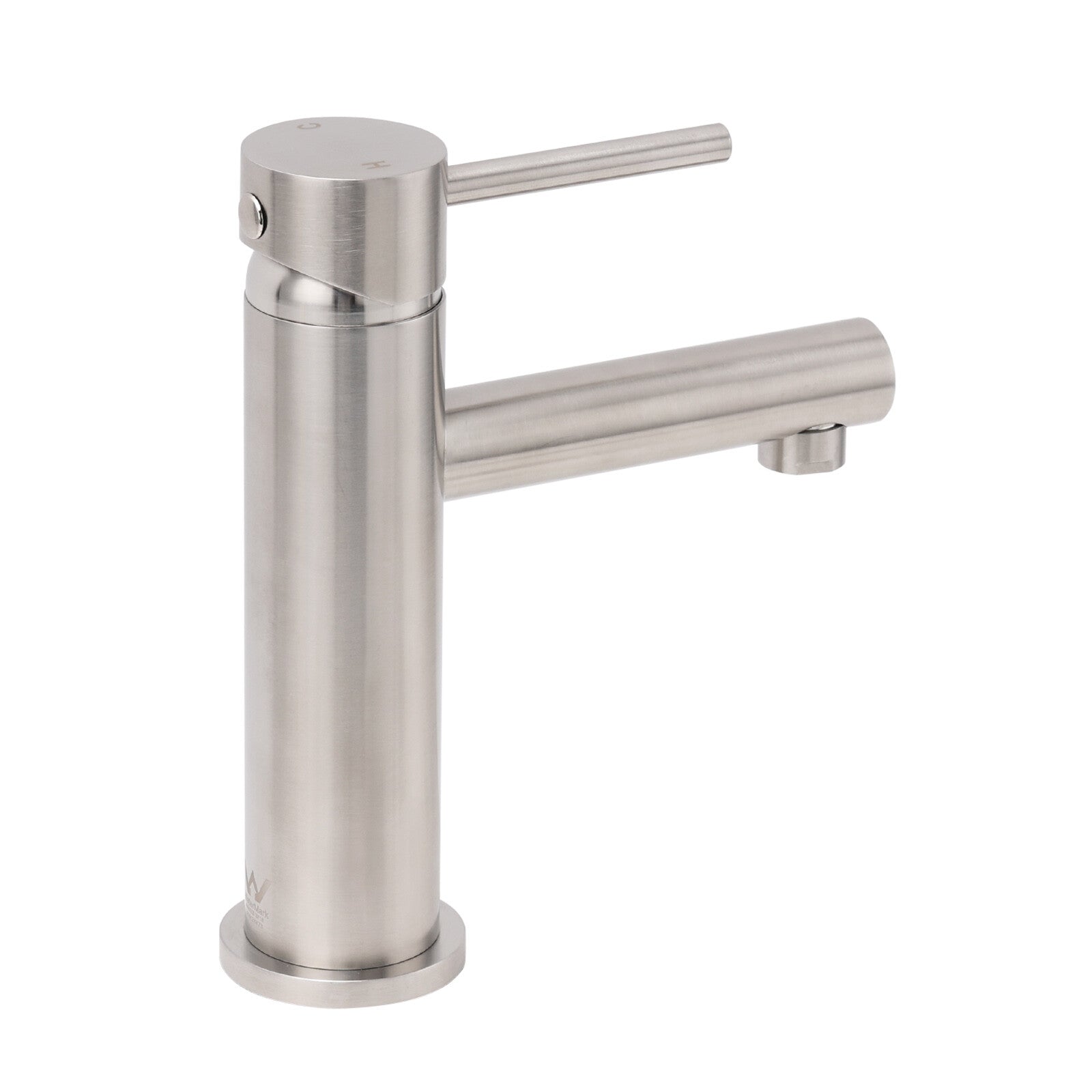 Brushed Nickel Basic Round Bathroom Basin Mixer Laundry Vanity Sink Faucet Tap - Image 4