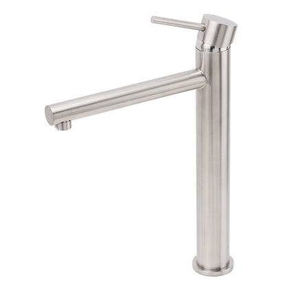 Brushed Nickel Classic Round Bathroom Basin Straight Spout Mixer Sink Faucet Tap - Image 2