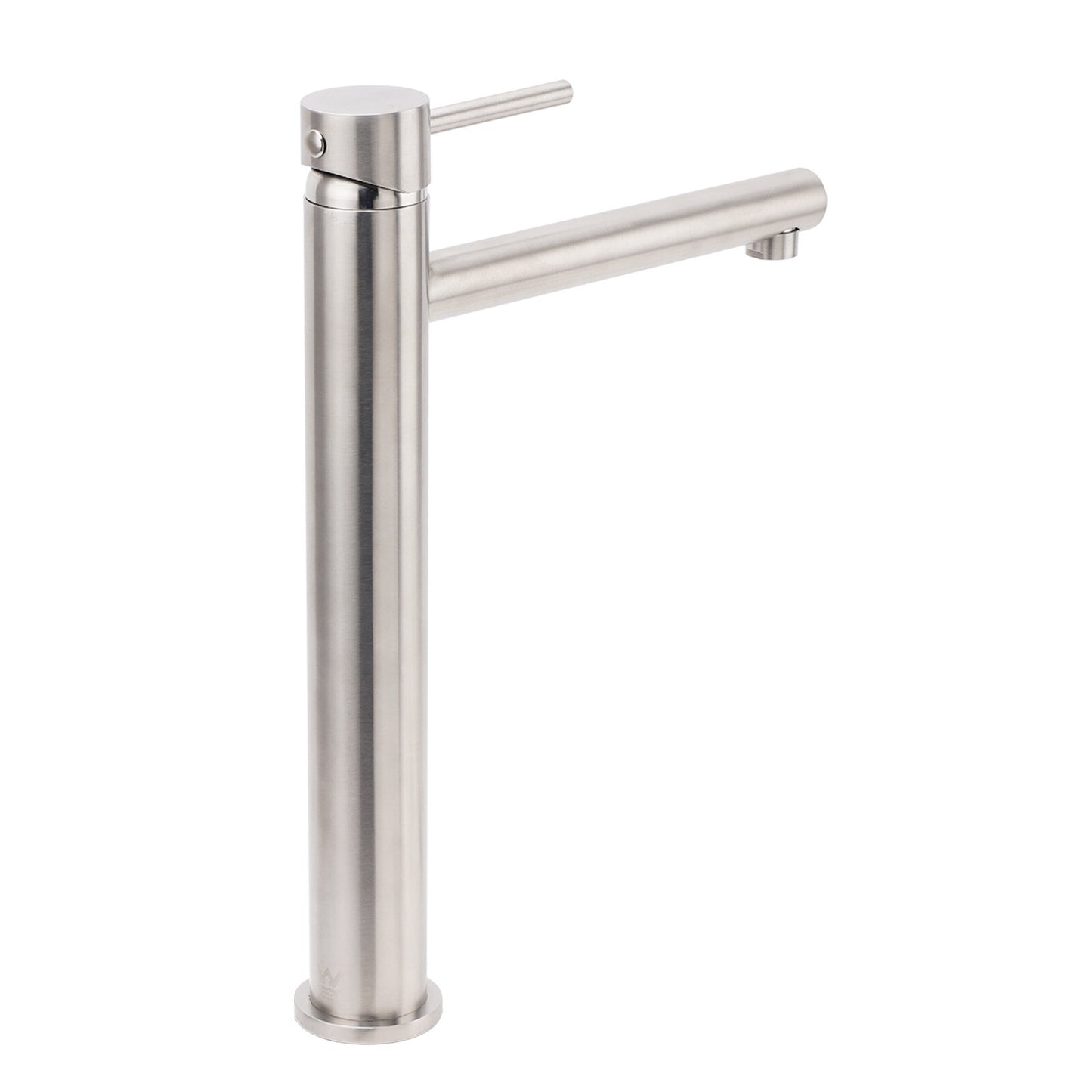 Brushed Nickel Classic Round Bathroom Basin Straight Spout Mixer Sink Faucet Tap - Image 3