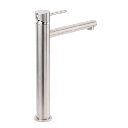 Brushed Nickel Classic Round Bathroom Basin Straight Spout Mixer Sink Faucet Tap - Image 3