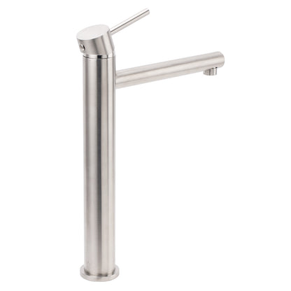 Brushed Nickel Classic Round Bathroom Basin Straight Spout Mixer Sink Faucet Tap - Image 4