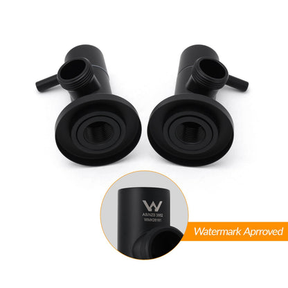 Black Washing Machine 1/4 Turn Twin Taps Laundry Room Hot Cold Water Wall Set - Image 3
