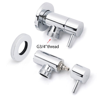 Chrome Round Wall Mounted 1/4 Turn Hot Cold Tap Pair Set For Washing Machine - Image 4